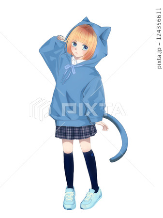 ねこみみパーカーの女の子 ねこみみパーカーの女の子 124356611