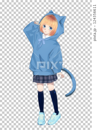 ねこみみパーカーの女の子 ねこみみパーカーの女の子 124356611