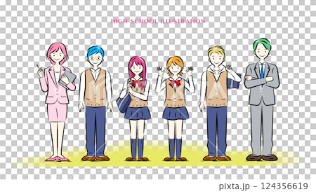 School Life - Students and teachers' school life | Junior high and high school series all-school illustrations 124356619