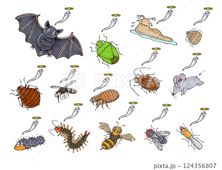死んだ害虫セット 124356807
