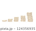 コインが積みあがったイラスト 124356935