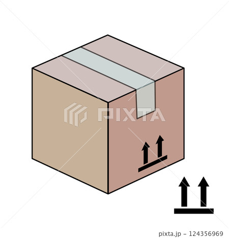天地無用の印のある荷物ベクターイラスト 124356969