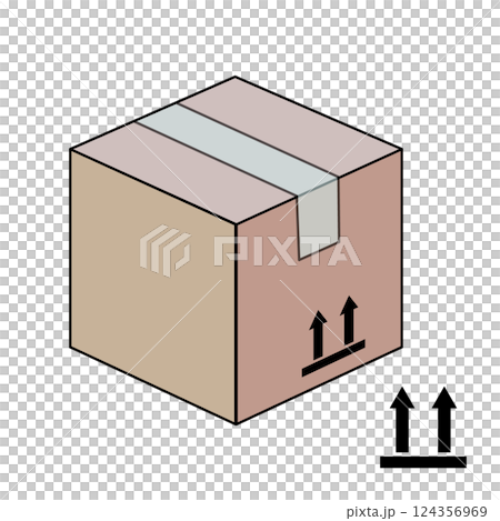 天地無用の印のある荷物ベクターイラスト 124356969