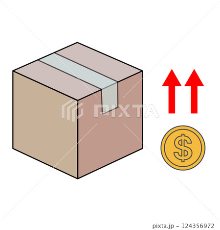 送料上昇のベクターイラスト 送料上昇のベクターイラスト 124356972