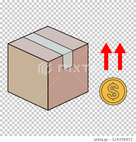 送料上昇のベクターイラスト 送料上昇のベクターイラスト 124356972