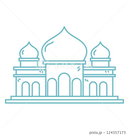 mosque building coloring page for kids 124357173