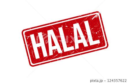 Halal Rubber Stamp Seal Vector Halal Rubber Stamp Seal Vector 124357622