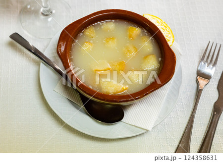 Sopa de picadillo is traditional Spanish dish from Andalusia Sopa de picadillo is traditional Spanish dish from Andalusia 124358631