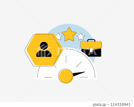Employee experience concept with workplace satisfaction, career growth, team collaboration and work-life balance to improve engagement and productivity. Employee experience vector illustration 124358941