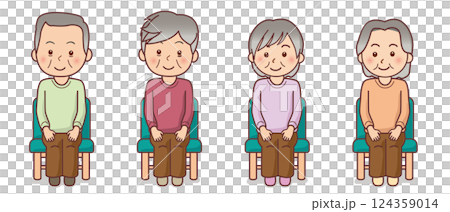 Elderly people sitting in a chair 124359014