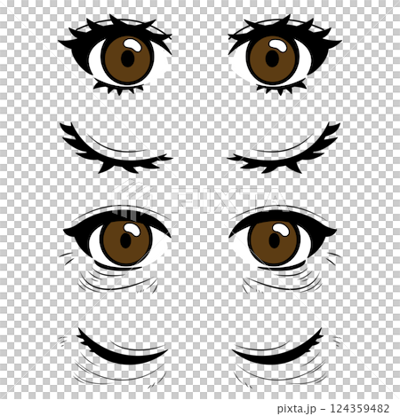 Eyes_open/closed_difference set_hand-drawn_vector material Eyes_open/closed_difference set_hand-drawn_vector material 124359482