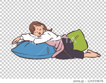 ぐったりと疲れている主婦 124359676