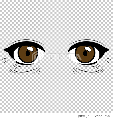 老いた目元_開眼_手書き_ベクター素材 124359690