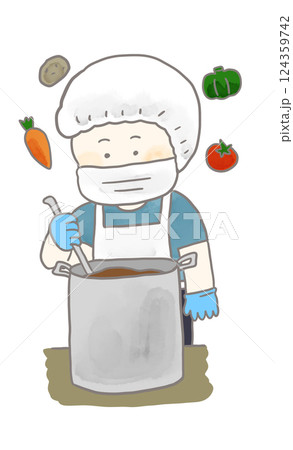 給食当番のシンプルなイラスト 給食当番のシンプルなイラスト 124359742