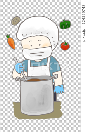 給食当番のシンプルなイラスト 給食当番のシンプルなイラスト 124359742