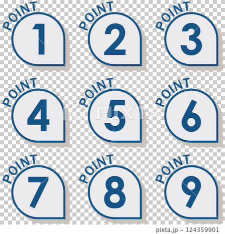 Illustration material: Number icon set 1 to 9 Illustration material: Number icon set 1 to 9 124359901