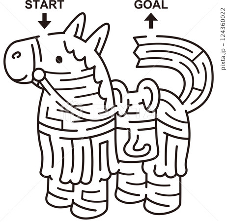 馬の迷路　モノクロ 124360022