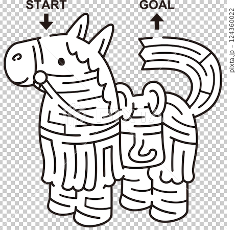 馬の迷路　モノクロ 124360022