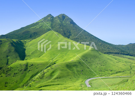 新緑の湯布院由布岳 新緑の湯布院由布岳 124360466