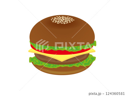 ハンバーガーイラスト 124360581