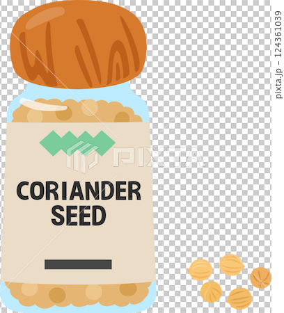 Bottled Whole Coriander Seeds Bottled Whole Coriander Seeds 124361039
