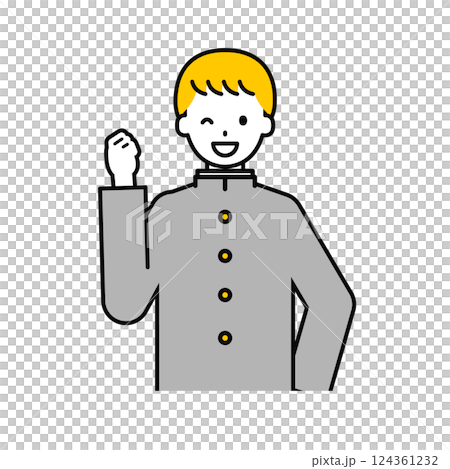 Upper body pose_simple male student 05 124361232