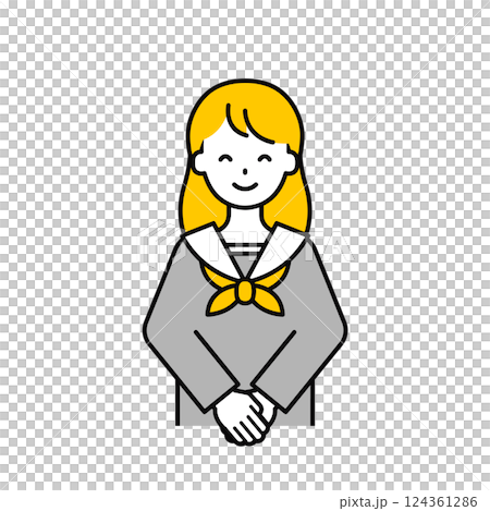 Upper body pose_simple student girl 19 124361286