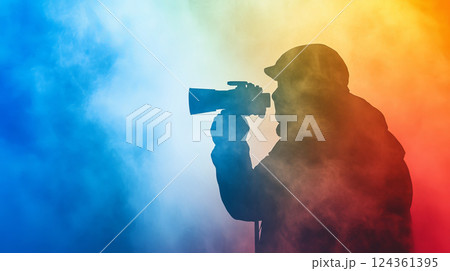 Worker Using Thermal Camera to Monitor Temperature of Machine in Industrial Setting 124361395