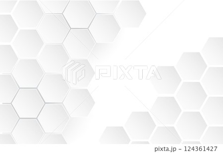 White hexagon medical concept abstract background	 124361427