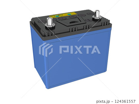 バッテリー　車用バッテリー　カーバッテリー(3DCGイメージ) 124361557