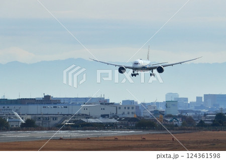 大阪国際空港　ANA　飛行機　着陸　スカイパーク 124361598