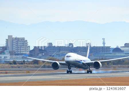 大阪国際空港　ANA　飛行機　着陸　スカイパーク 124361607