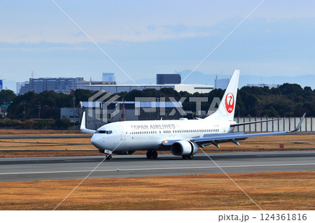大阪国際空港 JAL 飛行機 着陸態勢 スカイパーク 大阪国際空港 JAL 飛行機 着陸態勢 スカイパーク 124361816