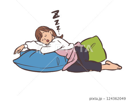 家事の合間に眠る女性 124362049