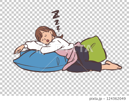 做家事間隙睡覺的女人 124362049