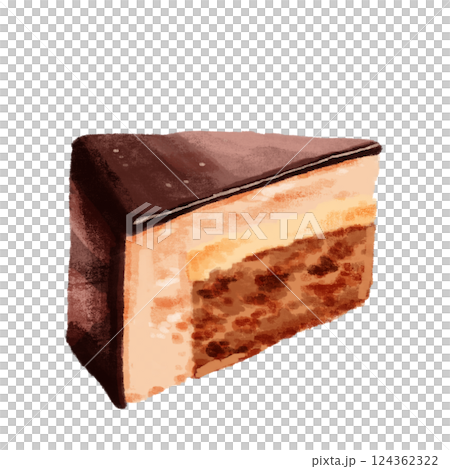 巧克力蛋糕畫水彩 124362322