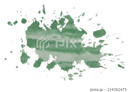 green brush paint stain isolated on transparent background 124362475