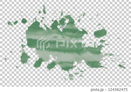 green brush paint stain isolated on transparent background 124362475