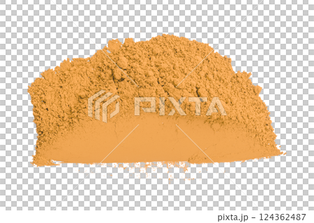 Orange powder isolated on transparent background. Orange powder isolated on transparent background. 124362487