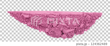 Pink powder isolated on transparent background. 124362489