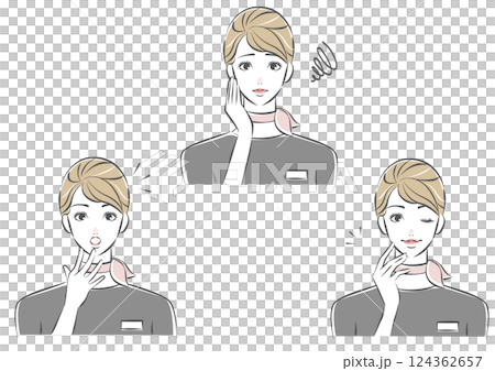綺麗な美容部員のお姉さんのイラストセット 124362657