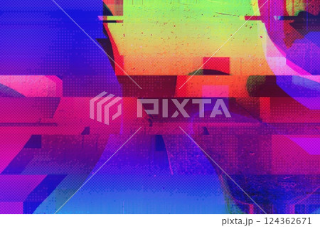 Abstract Glitch Art in Neon Pink, Blue, Green with 90s, Y2K Vibes Abstract Glitch Art in Neon Pink, Blue, Green with 90s, Y2K Vibes 124362671