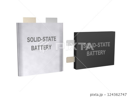 全固体リチウムイオン電池　全固体電池　固体電池(3DCGイメージ) 124362747