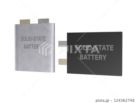 全固体リチウムイオン電池　全固体電池　固体電池(3DCGイメージ) 124362748