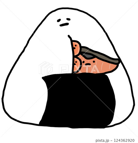 鮭いくらおにぎりのイラスト 124362920