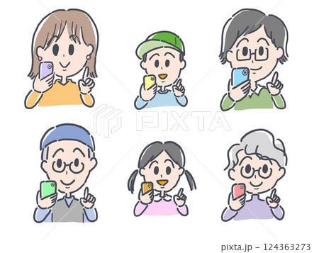 家族とスマホ 124363273