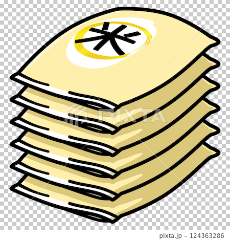 Stacked rice bags illustration material Stacked rice bags illustration material 124363286