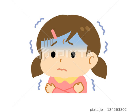 寒そうにする女の子 寒そうにする女の子 124363802