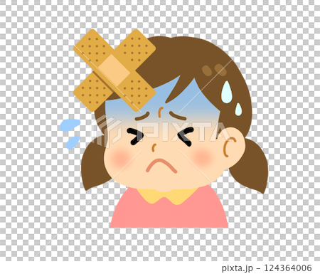 痛そうにする女の子 124364006