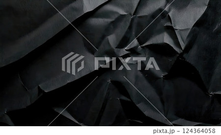 《AI画像》折り目のついた黒い紙のテクスチャー 124364058